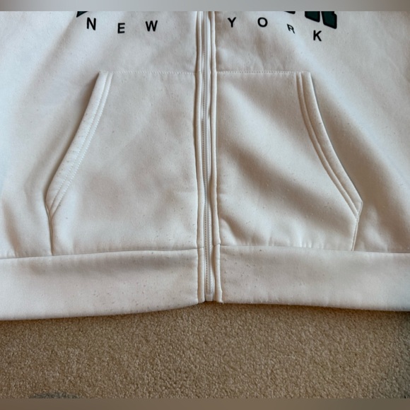 Men’s White 'Brooklyn New York' Sweatshirt Hoodie Size Large - Picture 8 of 12